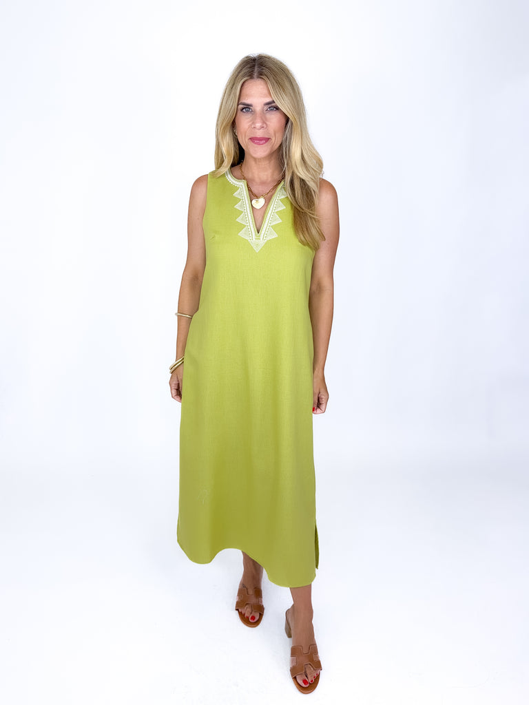 lime green sleeveless dress Plunge Cut-Out Mini Dress in Lime Green