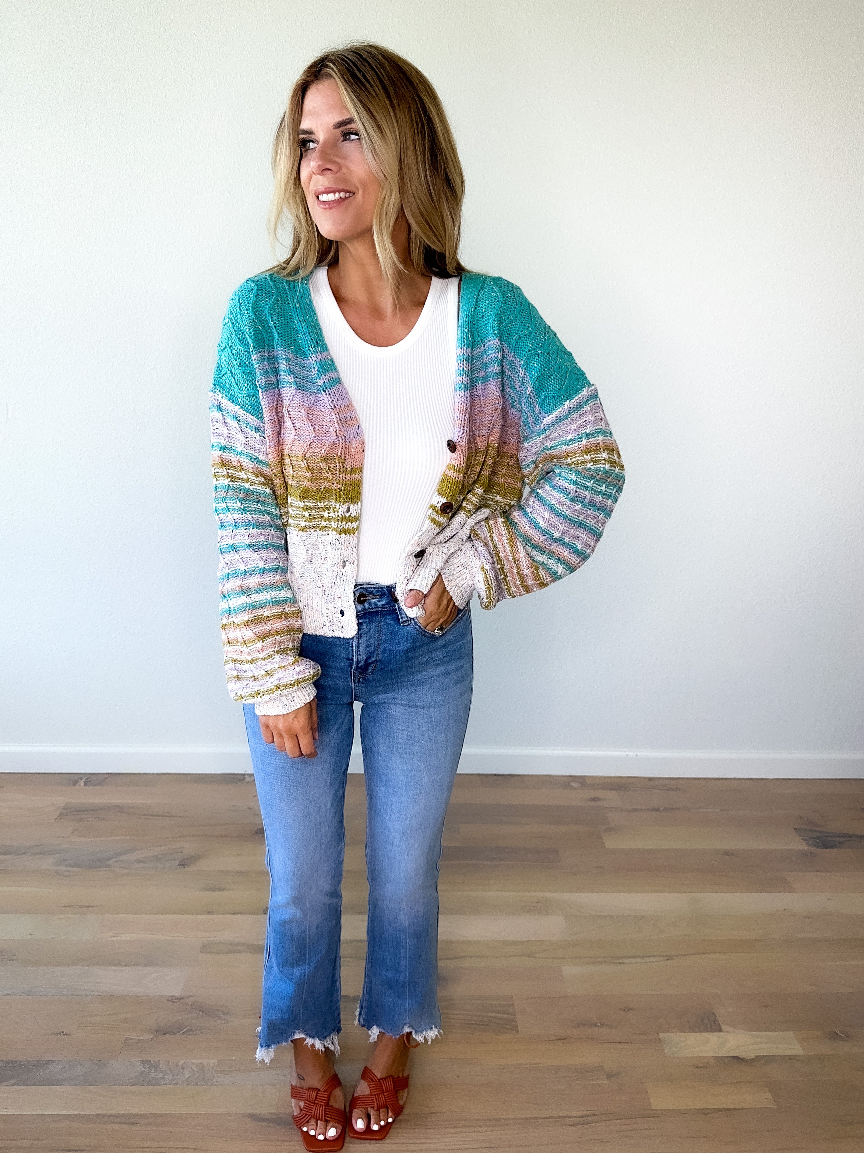 GOOD DAYS AHEAD CHENILLE BELL SLEEVE CARDIGAN – Palmer + Jae Apparel